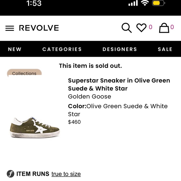 Golden Goose Superstar Sneaker in Olive Green Suede & White Star - Picture 8 of 9